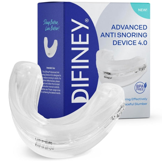 Difiney Advanced Anti Snoring Mouthpiece Device 4.0 - Customizable Adjustable Comfortable - Patent Pending Design