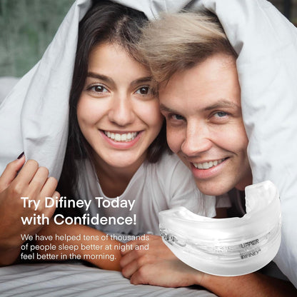 Difiney Advanced Anti Snoring Mouthpiece Device 4.0 - Customizable Adjustable Comfortable - Patent Pending Design