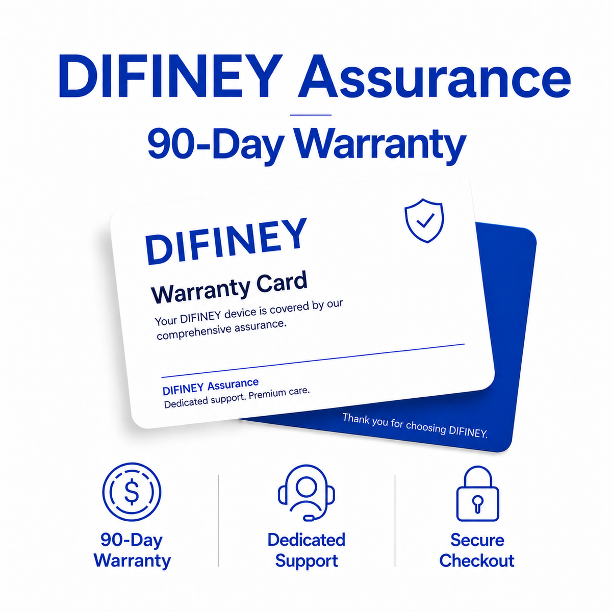 DIFINEY Assurance 90-day warranty card