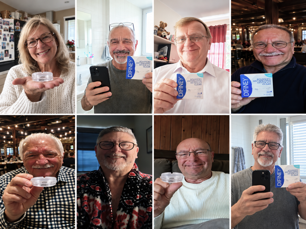 DIFINEY customers holding their mouthpieces